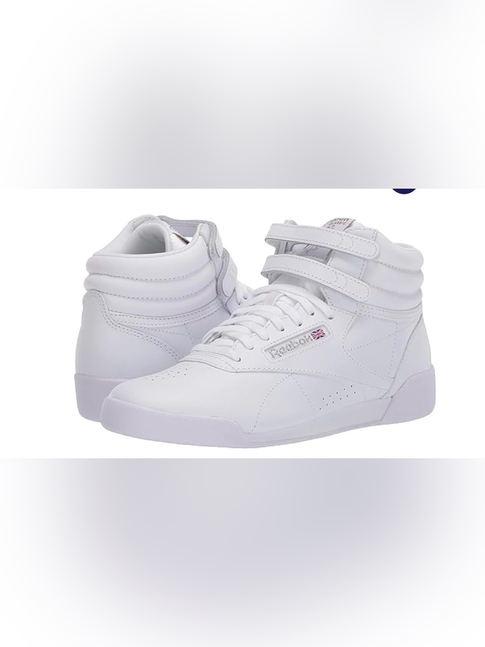 Reebok Kids White High-Top Velcro & Lace Sneakers size 2.5 New w/Box